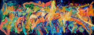 Gerson Corzo - MONTAÑAS DEL CHICAMOCHA - Mixta sobre tela - 66 x 180 cms - 2014